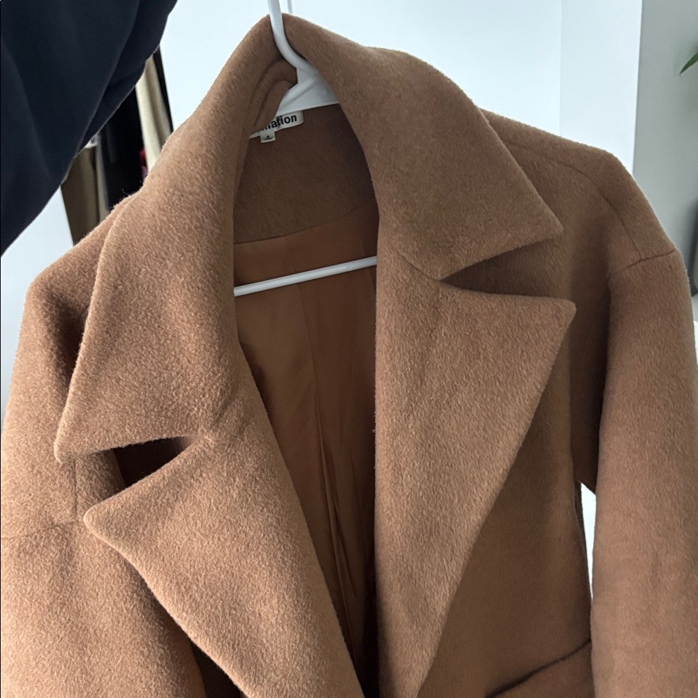 Reformation Sierra Oversized Coat in Camel - Picture 4 of 12